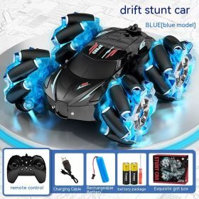 Remote Control Car Toy Gesture Induction Drift Electric Tumbling (Option: Blue Light Remote Control-Standard Package)