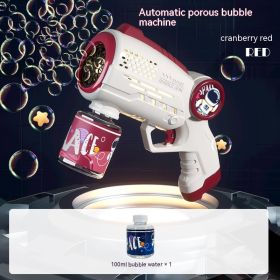 Space Bubble Gun Electric Fully Automatic Children's Handheld (Color: Red)