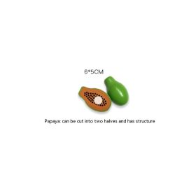 Wooden Vegetable Magnetic Children's Play House Cut Fruit Toys (Option: Black Papaya)