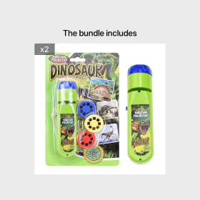Projection Flashlight, Children Projector Light, Cute Cartoon Dinosaur Animal Space Night Photo Light, Bedtime Learning Fun Toys (Style: Dinosaur Set*2)