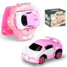 Children's Rechargeable WatchRemote Control Car Toy (Color: Alloy Pink)