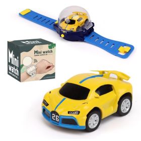 Children's Rechargeable WatchRemote Control Car Toy (Color: Alloy Yellow)