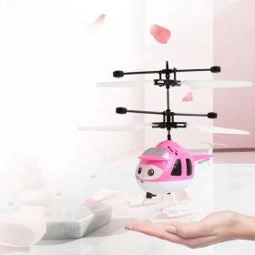 1pc Induction Intelligent Gesture Remote Control Helicopter; Boys Girls Children Suspension Aircraft (Color: Pink)