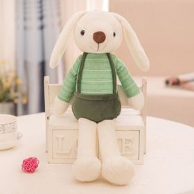 Easter Bunny Plush Toy Cute Dangle Ear Rabbit Doll Pillow Children's Gift (Color: Green Clothes)