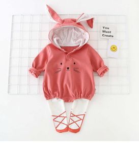 Baby Cartoon Shape Solid Color Long Sleeved Triangle Onesies (Size/Age: 73 (6-9M))