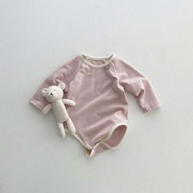 Baby Girl Solid Color Long Sleeves Soft Cotton Intimate Bodysuit (Size/Age: 66 (3-6M))