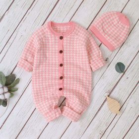 Baby Embroidered Pattern Single Breasted Design Longsleeve Knitted Romper (Size/Age: 73 (6-9M))