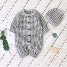 Baby Embroidered Pattern Single Breasted Design Longsleeve Knitted Romper (Size/Age: 100 (2-3Y))