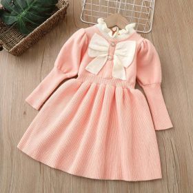 Baby Bow Patched Design Puff Sleeve Princess Dress (Size/Age: 100 (2-3Y))