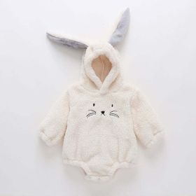 Baby Embroidered Pattern Rabbit Ear Design Thickened Onesies Bodysuit (Size/Age: 73 (6-9M))