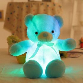 32-75CM Luminous Creative Light Up LED Teddy Bear Stuffed Animal Plush Toy Colorful Glowing Teddy Bear Christmas Gift for Kid (Height: 32cm)