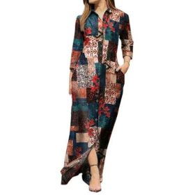 2023 Autumn Casual Fashion Women Dress Single-breasted Long Sleeve (size: 1)