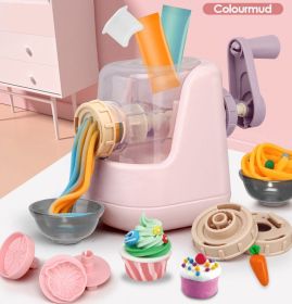 Children's Colorful Mud Toys Suit Creative Handmade Colored Flour Colored Clay Mold Plasticene (Option: A Noodle Maker)