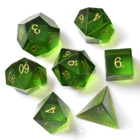 Dice Board Game Casual Game Multi-sided Digital Sieve Seven Tablets Suit (Option: Green Glass)