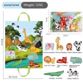 Children's Early Education Two-in-one Buggy Bag Game Blanket Animal Transportation Car (Option: 1 Style)