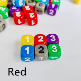 Color Digital Dice Teaching Children's Game Computing Teaching Aids (Color: Red)