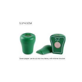 Wooden Vegetable Magnetic Children's Play House Cut Fruit Toys (Option: Green Pepper)