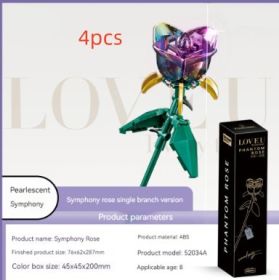 Colorful Purple Rose Preserved Flower Ornaments (Option: Magic Color Black Rose4pcs)