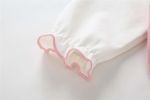 Baby Girl 1pcs Butterfly Embroidered Graphic Frill Trim Longsleeve Bodysuit