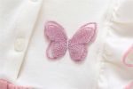Baby Girl 1pcs Butterfly Embroidered Graphic Frill Trim Longsleeve Bodysuit