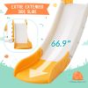 Toddler Slide and Swing Set 4 in 1,Kids Playground Climber Slide Playset with Basketball Hoop,Rocket Themed Slide, Freestanding Combination for Babies