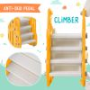 Toddler Slide and Swing Set 4 in 1,Kids Playground Climber Slide Playset with Basketball Hoop,Rocket Themed Slide, Freestanding Combination for Babies