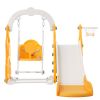 Toddler Slide and Swing Set 4 in 1,Kids Playground Climber Slide Playset with Basketball Hoop,Rocket Themed Slide, Freestanding Combination for Babies