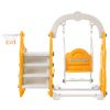 Toddler Slide and Swing Set 4 in 1,Kids Playground Climber Slide Playset with Basketball Hoop,Rocket Themed Slide, Freestanding Combination for Babies