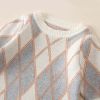 Baby Plaid Pattern Long Sleeve Knitted Autumn Romper Outfits