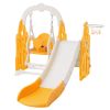 Toddler Slide and Swing Set 4 in 1,Kids Playground Climber Slide Playset with Basketball Hoop,Rocket Themed Slide, Freestanding Combination for Babies