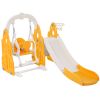 Toddler Slide and Swing Set 4 in 1,Kids Playground Climber Slide Playset with Basketball Hoop,Rocket Themed Slide, Freestanding Combination for Babies