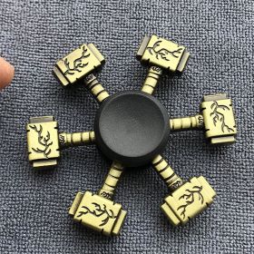 Bronze Alloy Fingertip Gyro Relieving Spinning Top Rotating Hand Spinner (Option: Thor's Hammer Style)