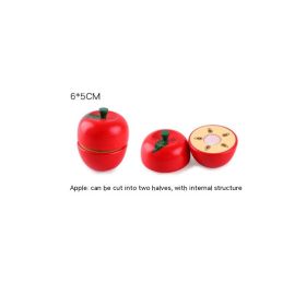 Wooden Vegetable Magnetic Children's Play House Cut Fruit Toys (Option: Apple)