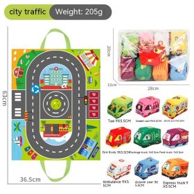 Children's Early Education Two-in-one Buggy Bag Game Blanket Animal Transportation Car (Option: 3 Style)