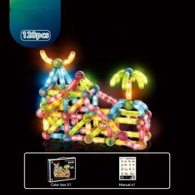DIY Assembling Three-dimensional Modeling Children's Educational Toys (Option: 3005 Magnetic Rods 128pcs)