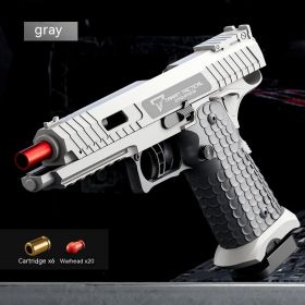 Automatic Mechanical Continuous Hair Launching Shell Soft Bullet Gun Toy (Option: Gray And White)