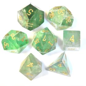 Dice Board Game Casual Game Multi-sided Digital Sieve Seven Tablets Suit (Option: Green Fluorite)