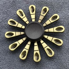 Bronze Alloy Fingertip Gyro Relieving Spinning Top Rotating Hand Spinner (Option: Peacock Open Screen Style)