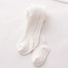 Fashion Simple Baby Cotton Solid Color Pantyhose (Option: White-4to6 Years Old)