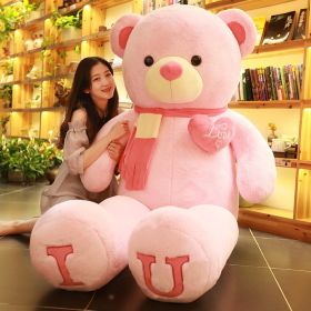 Large Plush Toy Teddy Bear Birthday Gift (Option: Pink Scarf IU-Total length 180cm)