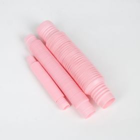 Decompression Toy Children's Corrugated DIY Stretch Tube Macaron Color Stretch Plastic Tube (Option: Pink-29mm)