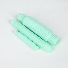 Decompression Toy Children's Corrugated DIY Stretch Tube Macaron Color Stretch Plastic Tube (Option: Green-19mm)