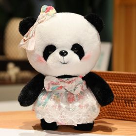 Princess Skirt Panda Doll Plush Toy Panda Children's Day Gift (Option: White Background Cake Dress-28CM)