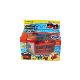 Cart Small Bus Children's Bus Toy Ejection Car Parking Lot (Color: Red)