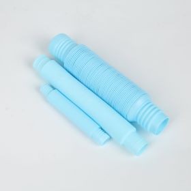 Decompression Toy Children's Corrugated DIY Stretch Tube Macaron Color Stretch Plastic Tube (Option: Blue-29mm)
