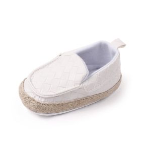 New Baby Soft Bottom Non-slip Toddler Shoes (Option: White-12cm)