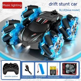 Remote Control Car Toy Gesture Induction Drift Electric Tumbling (Option: Blue Music Remote Control-Upgrade Package)