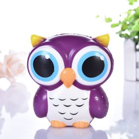 PU Big Eye Owl Slow Rebound Decompression Toy (Option: Purple-12x10cm)