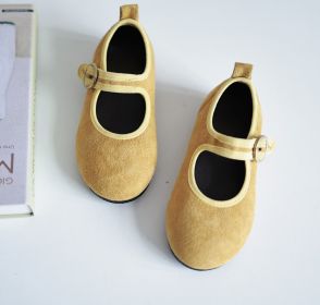 Velcro Four Seasons Small Fabric Shoes (Option: Yellow-155mm)