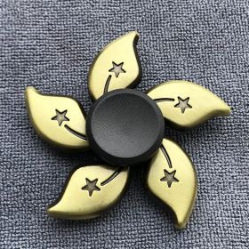 Bronze Alloy Fingertip Gyro Relieving Spinning Top Rotating Hand Spinner (Option: Bauhinia flower design)